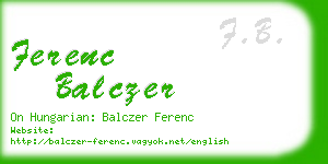 ferenc balczer business card